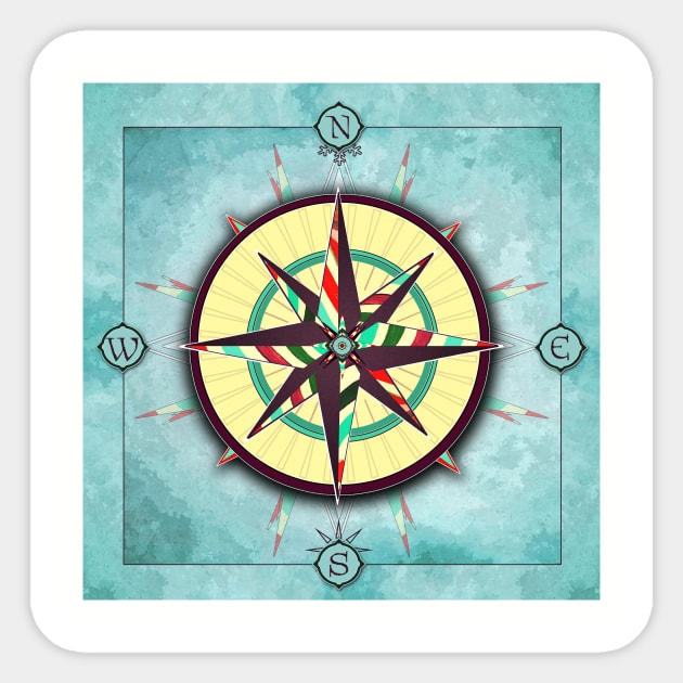 Bright Stripes Compass Sticker by DISmithArt